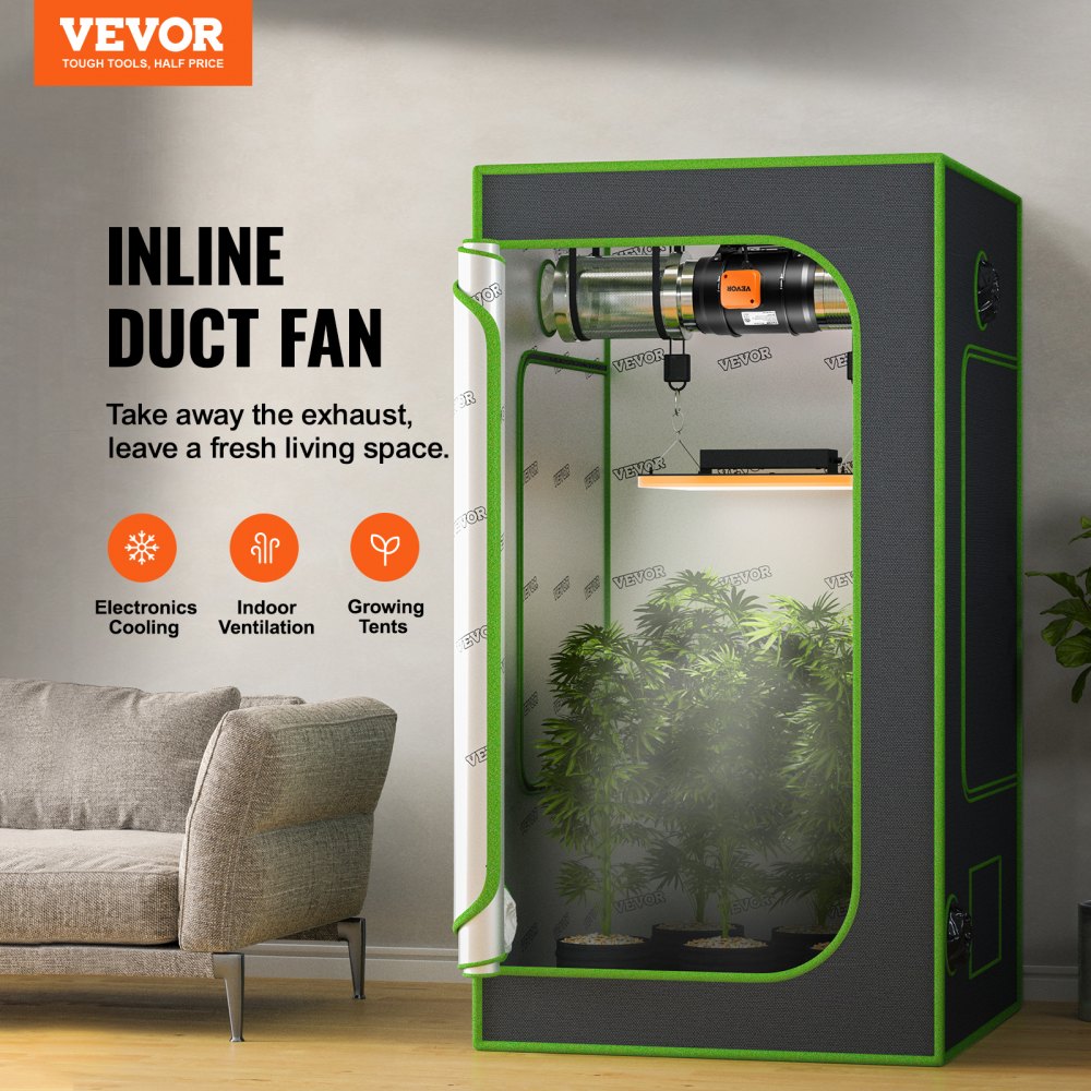 VEVOR Inline Duct Fan, 8-Inch 750 CFM with Variable Speed Controller ...