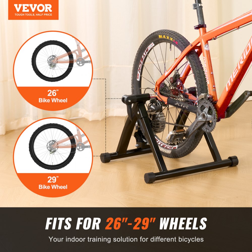 VEVOR Bike Trainer Stand Fluid Stationary Bike Stand for 26 29 Wheels Noise Reduction Fluid Flywheel Portable Cycling Stand for Indoor Riding Exercise with Quick Release Lever Front Wheel Rise VEVOR ...