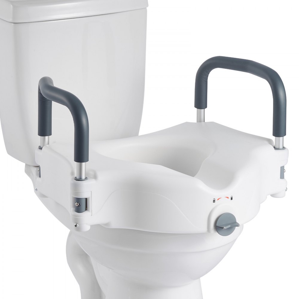 VEVOR Raised Toilet Seat with Arms, 136.1 kg Load Capacity, 127 mm Lift ...