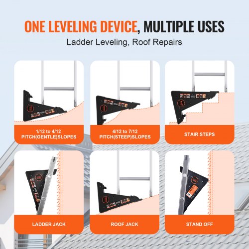 Project Load Leveling VEVOR Ladder Levler 380lbs Load PP Leveling Tool with Storage for ...