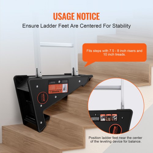 VEVOR Ladder Levler 380lbs Load PP Leveling Tool with Storage for ...