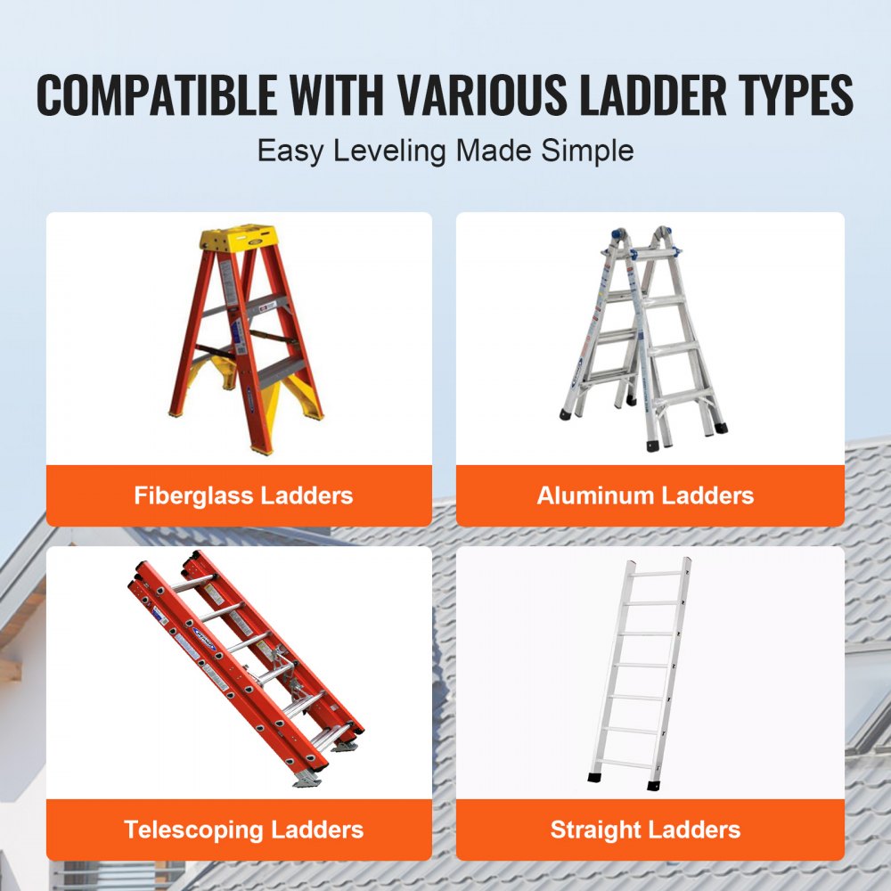 VEVOR Ladder Levler 380lbs Load PP Leveling Tool with Storage for ...