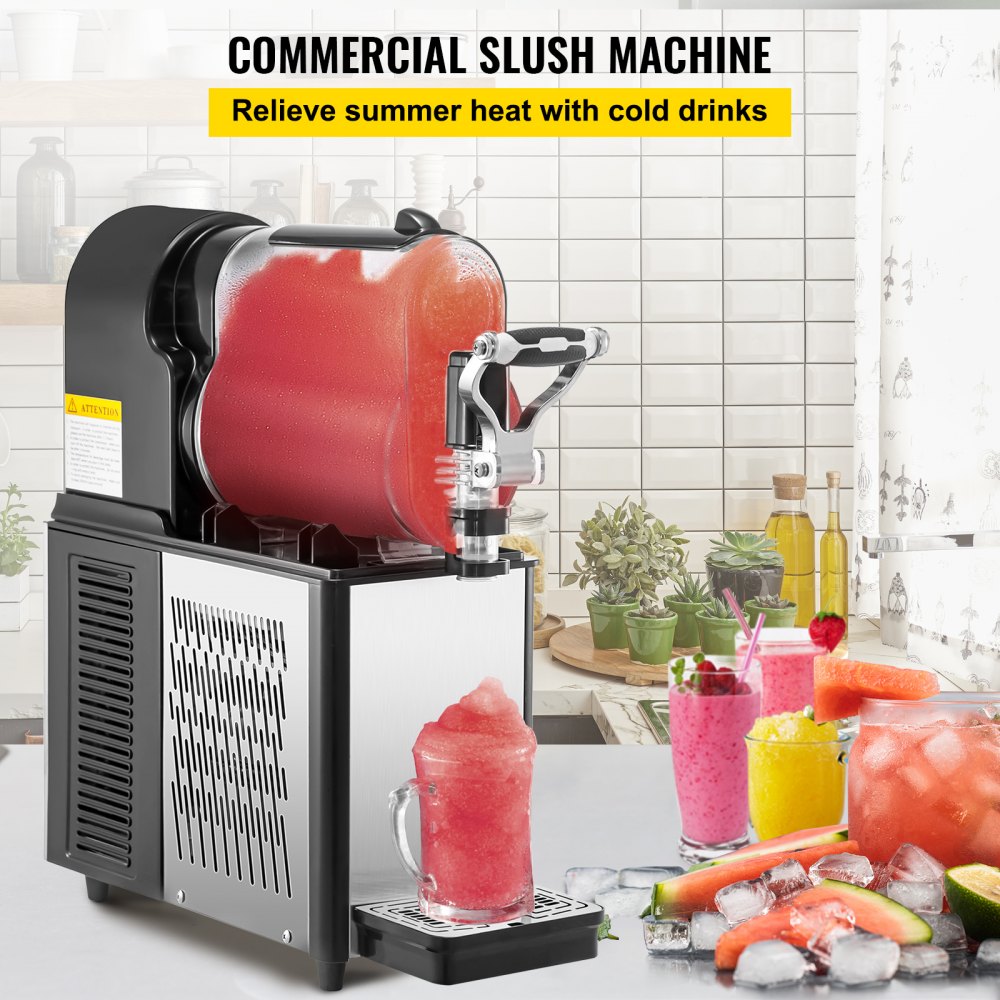 VEVOR Commercial Slushy Machine, 3L Single Bowl Slush Drink Maker, 330W ...