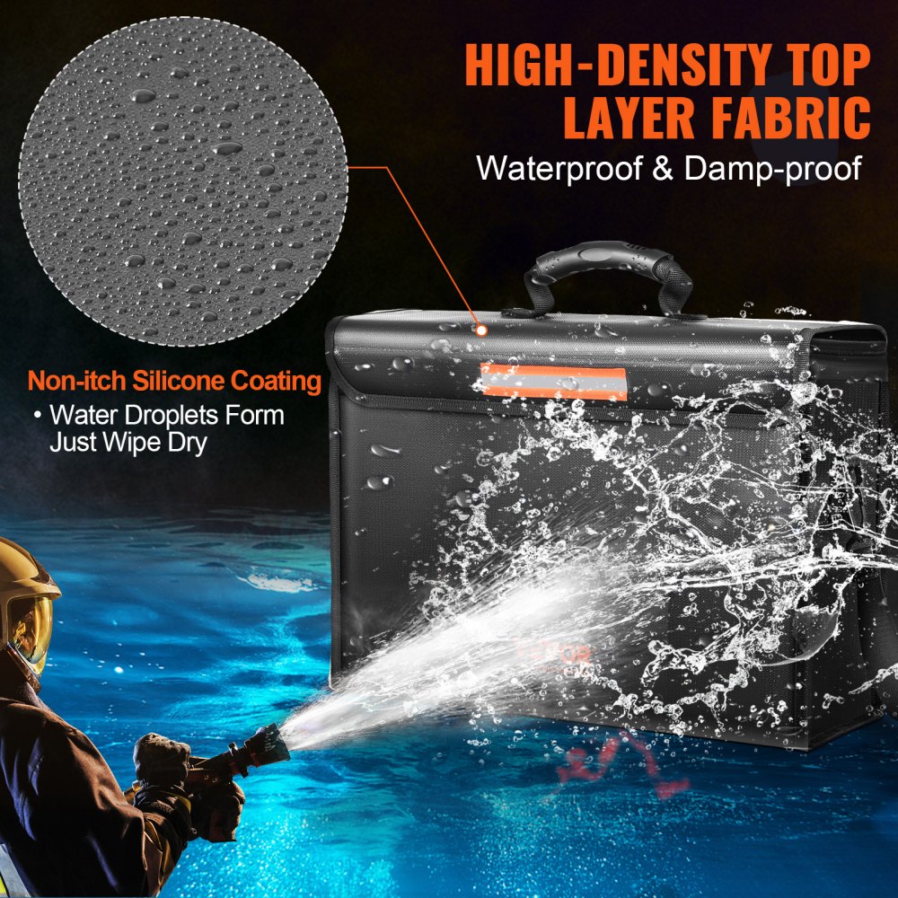 VEVOR VEVOR Fireproof Document Box, Fireproof Document Bag with Lock