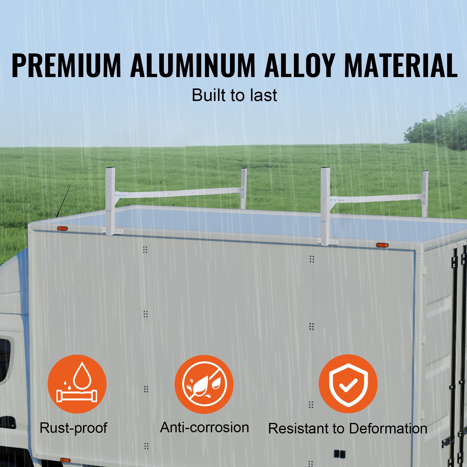 VEVOR VEVOR Van Roof Ladder Rack, 2 Bars Aluminum Alloy Roof Ladder