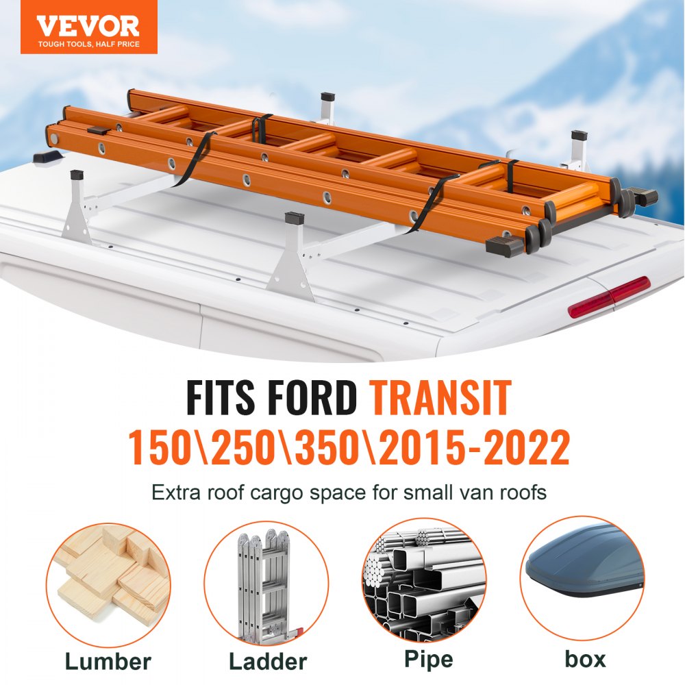 VEVOR Ford Transit Ladder Rack – 600 lbs, 54