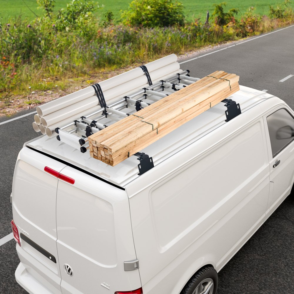 VEVOR Van Roof Ladder Rack – 500LBS Capacity, 2 Bars, Q235