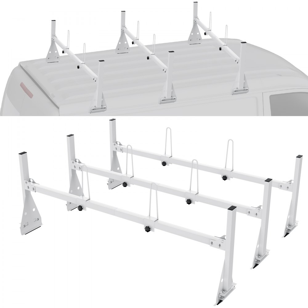 VEVOR Trailer Ladder Rack Van Roof Ladder Rack 800 lbs 56.7-63 inch ...