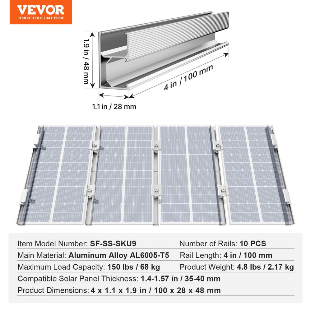 VEVOR Solar Panel Mounting System Kit Adjustable & Durable