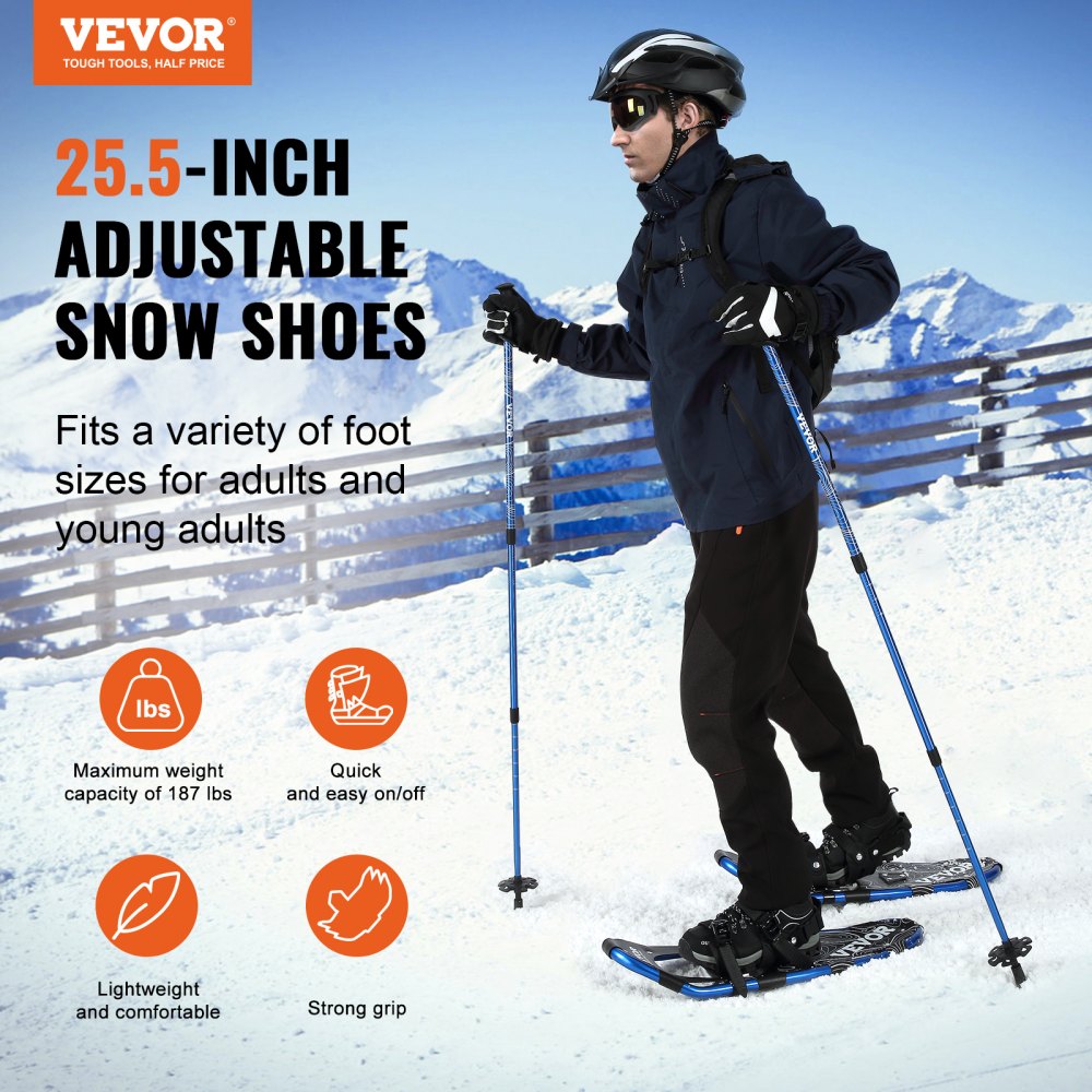 VEVOR 25 inch Light Weight Snowshoes for Women Men Youth Kids