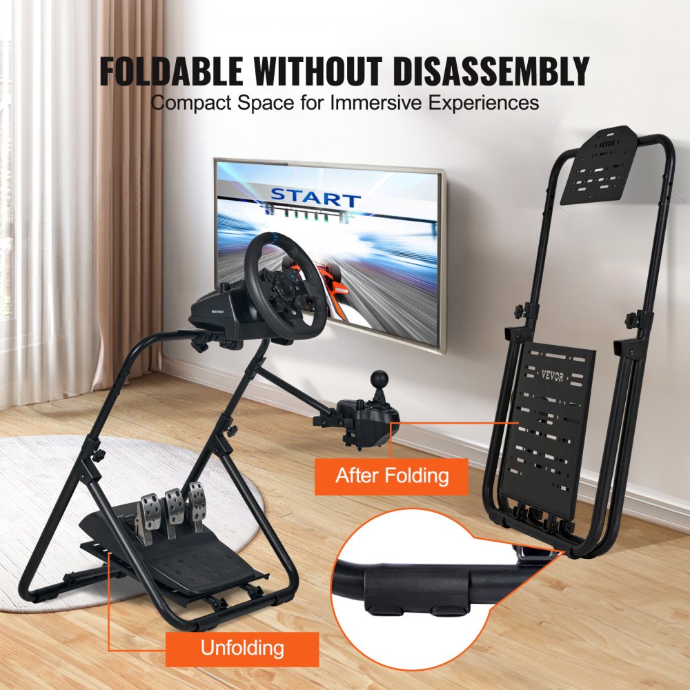 VEVOR VEVOR Foldable Racing Steering Wheel Stand, Height Adjustable ...