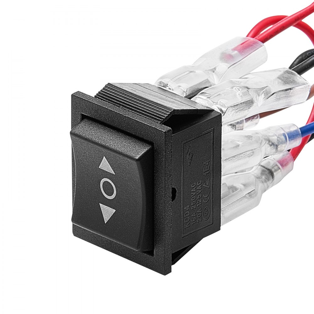 VEVOR Rocker Switch - 6 Pin, DPDT Momentary, 20A, 3-Position