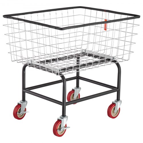 VEVOR Wire Laundry Cart, 2.8Bushel Wire Laundry Basket with Wheels