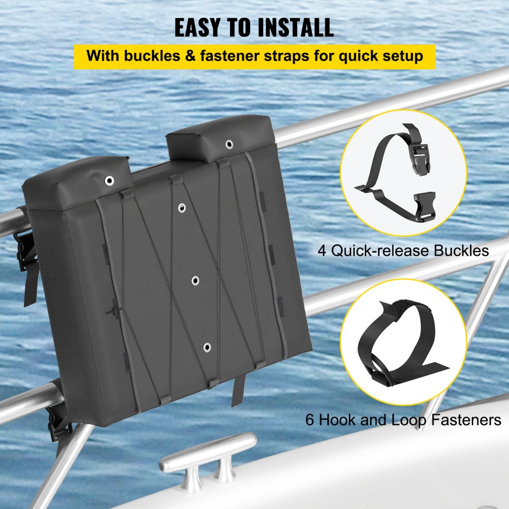 VEVOR T-Top Storage Bag, for 4 Type II Life Jackets, w/ a Boat Trash ...