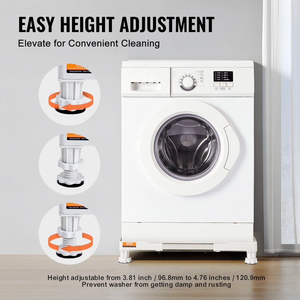 VEVOR Mini Fridge Stand Universal Laundry Pedestal, Adjustable with 4 ...
