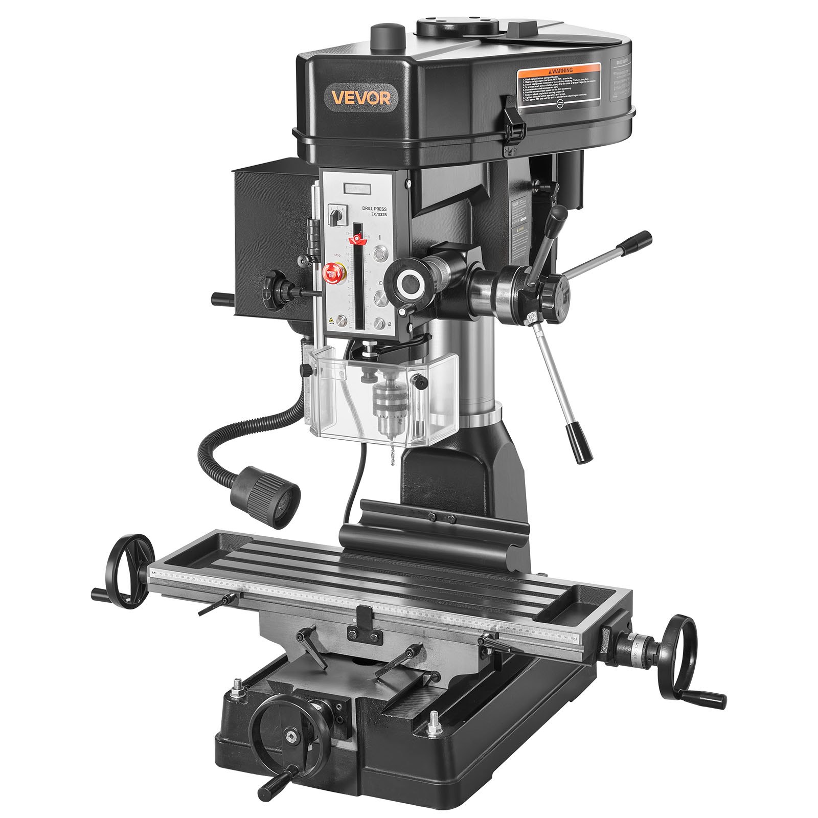 VEVOR 15.875-Inch Mill Drill Machine, 2 HP, Benchtop Milling Drill ...