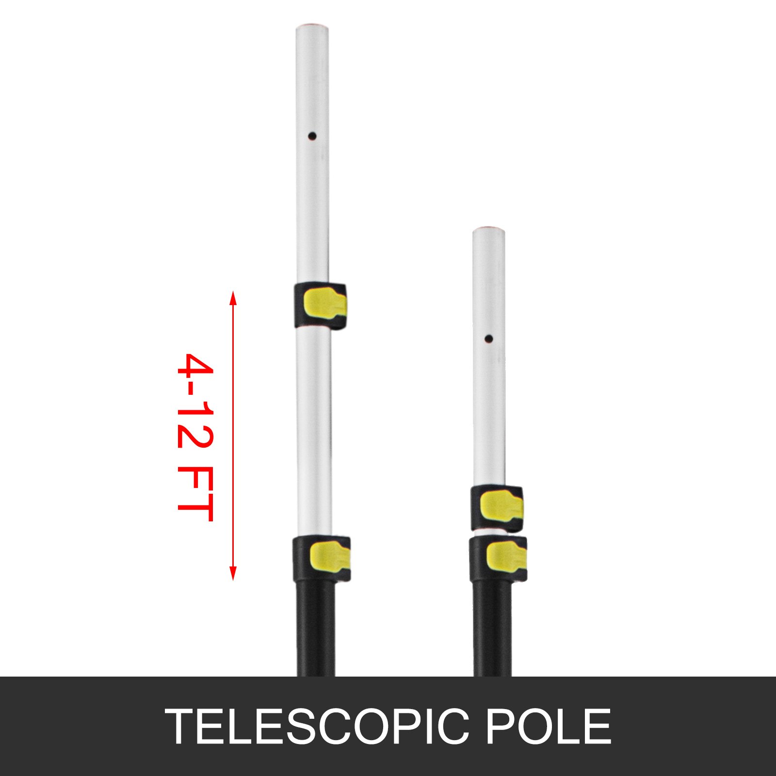 VEVOR Telescopic Pole Saw 4-12 Foot Extendable Telescopic Landscaping ...