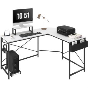 VEVOR L Shaped Computer Desk, 59'' Corner Desk with Storage Bag ...