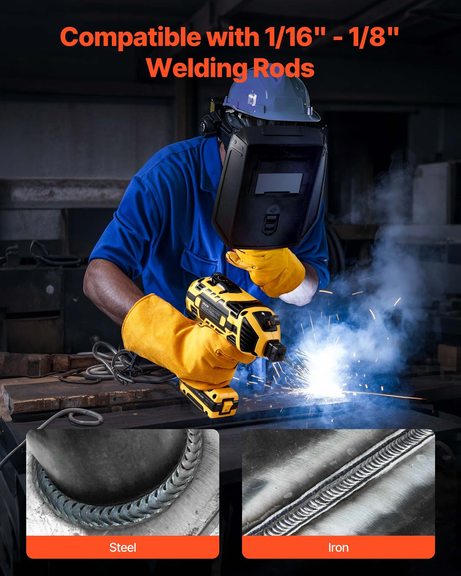 VEVOR Portable Handheld Welding Machine, 20 - 120A Portable ARC Welder ...
