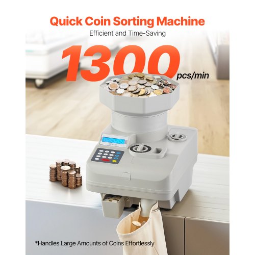 VEVOR High Speed Coin Counter, Professional Coin Sorter with Anti-Jam ...