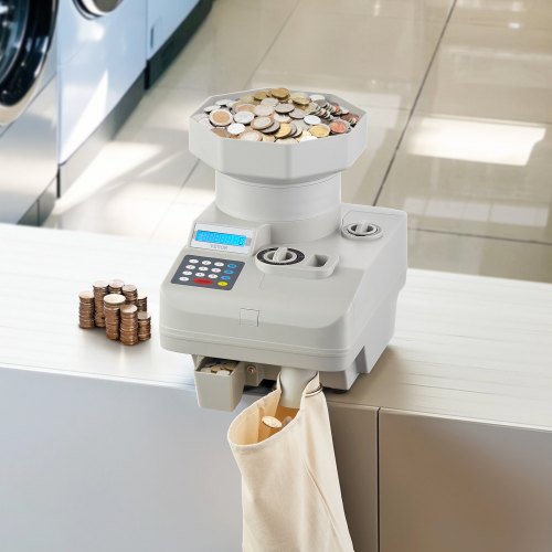 VEVOR Coin Sorter and Wrapper Machine – 1300 Coins, 11,000