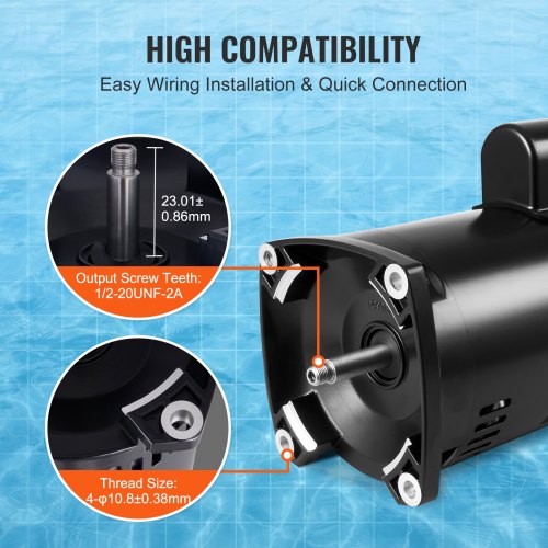 【seamo.1123】 VEVOR 1.5 HP Pool Pump Motor, 56Y Frame, 115V((12.8 Amps
