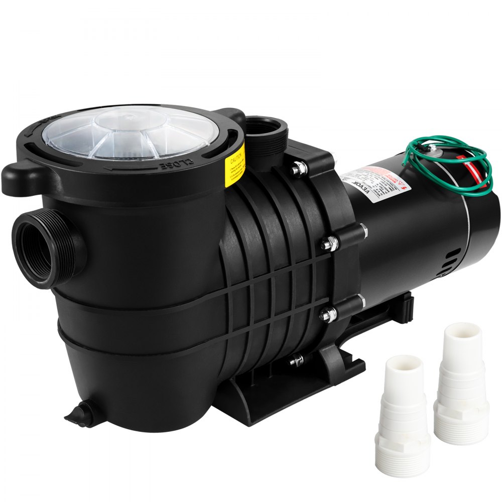 VEVOR Swimming Pool Pump 1HP 110V 5544GPH Powerful Self priming Up to 36ft Head Lift for In Above Ground Pool Water Circulation with Strainer Basket and 2pcs NPT Connectors Tested to UL Standards