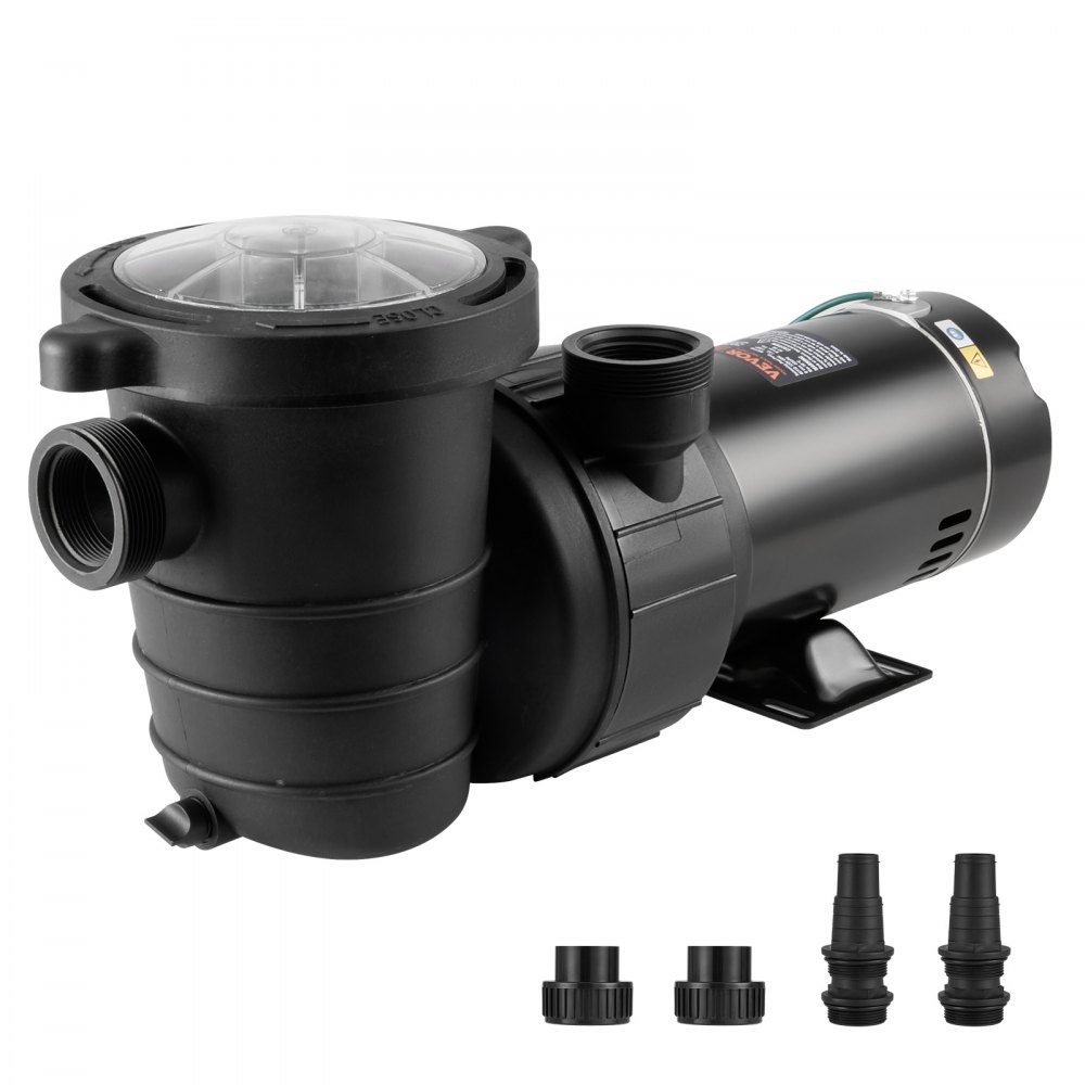 Above Ground Pool Pump, 1HP, 80 GPM Max Flow, Single Speed, 110V/240V, 3450 RPM