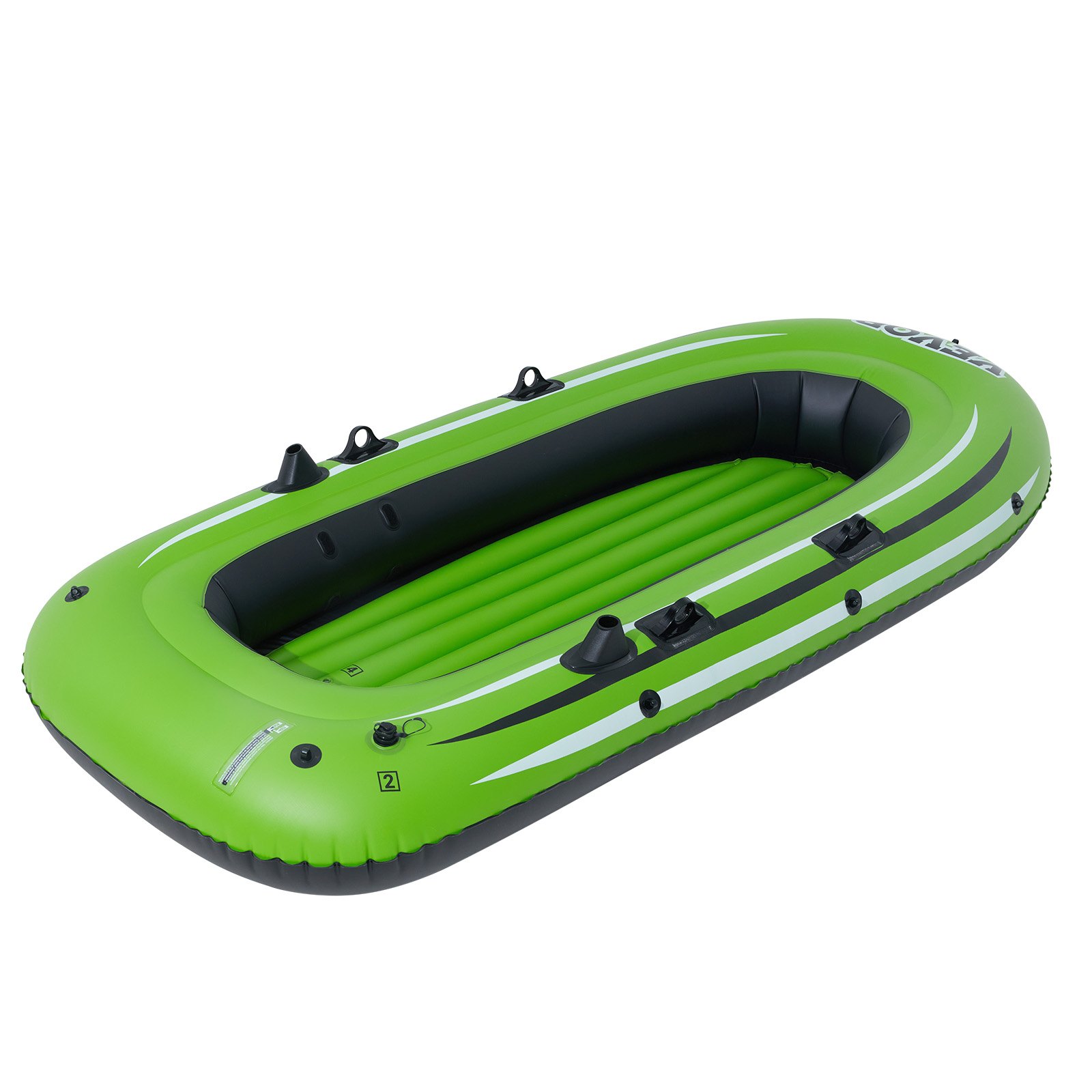 VEVOR Inflatable Boat, 3-Person Inflatable Fishing Boat, Strong PVC ...