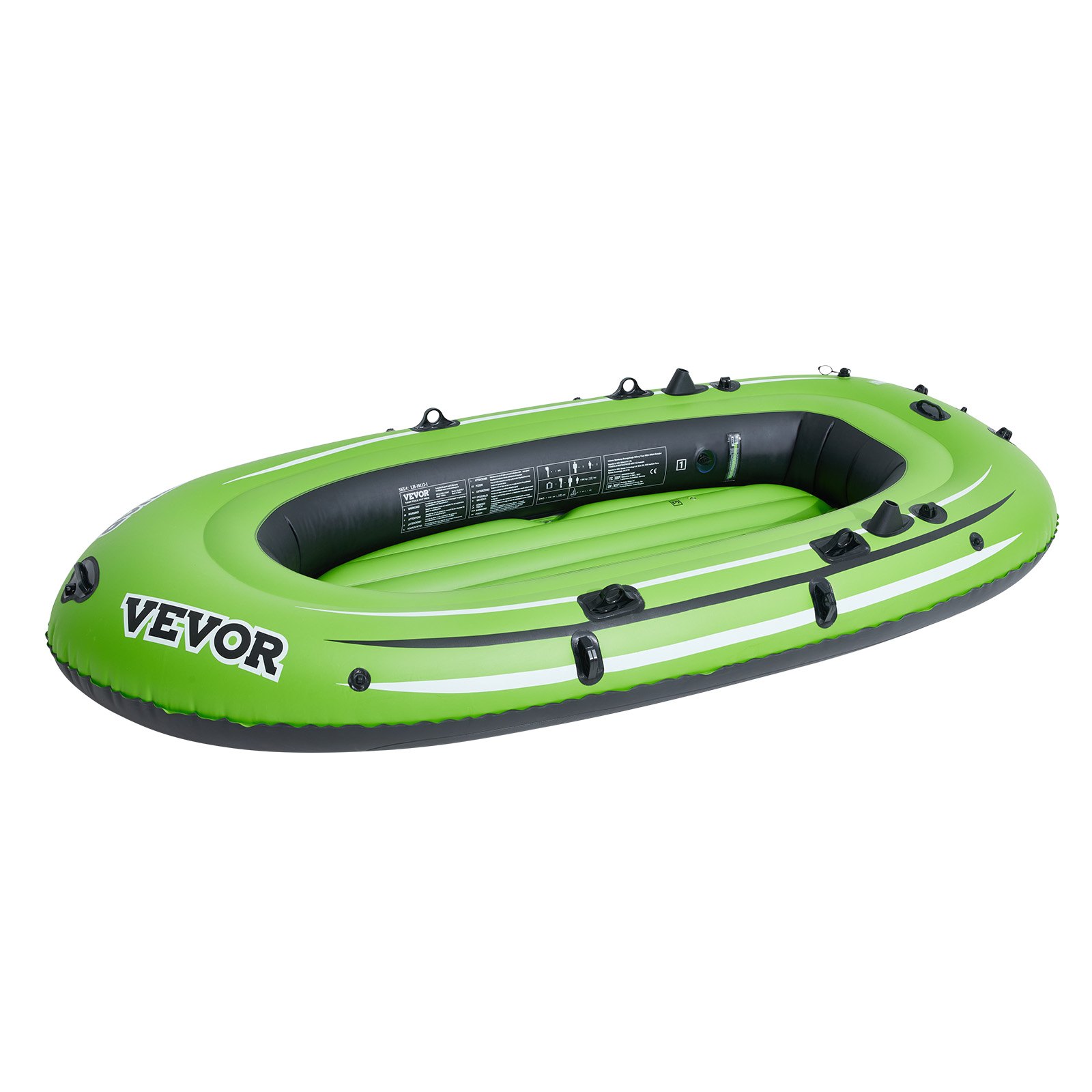 VEVOR Inflatable Boat, 3-Person Inflatable Fishing Boat, Strong PVC ...