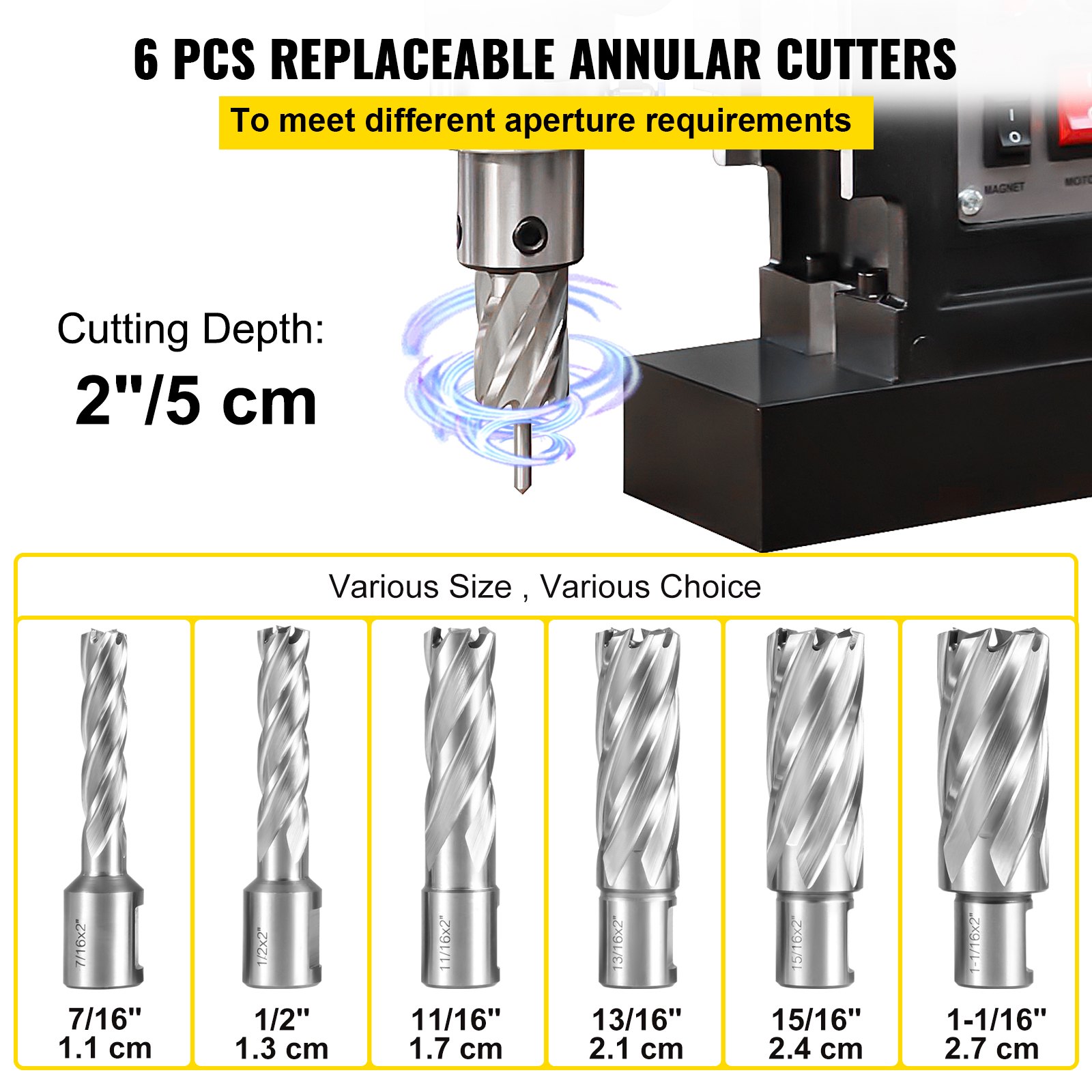 VEVOR Annular Cutter Set, 6 pcs 3/4