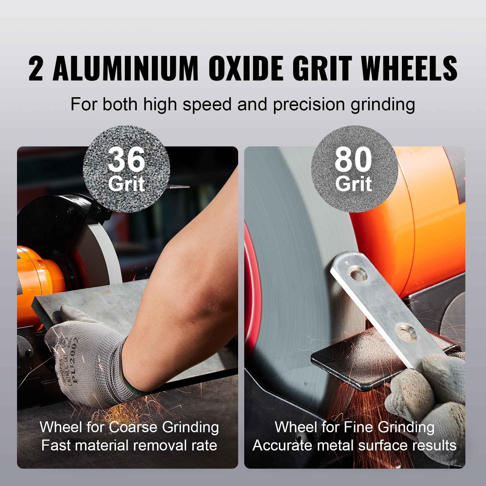 VEVOR Bench Grinder, 8 inch Single Speed Bench Grinder with 3A