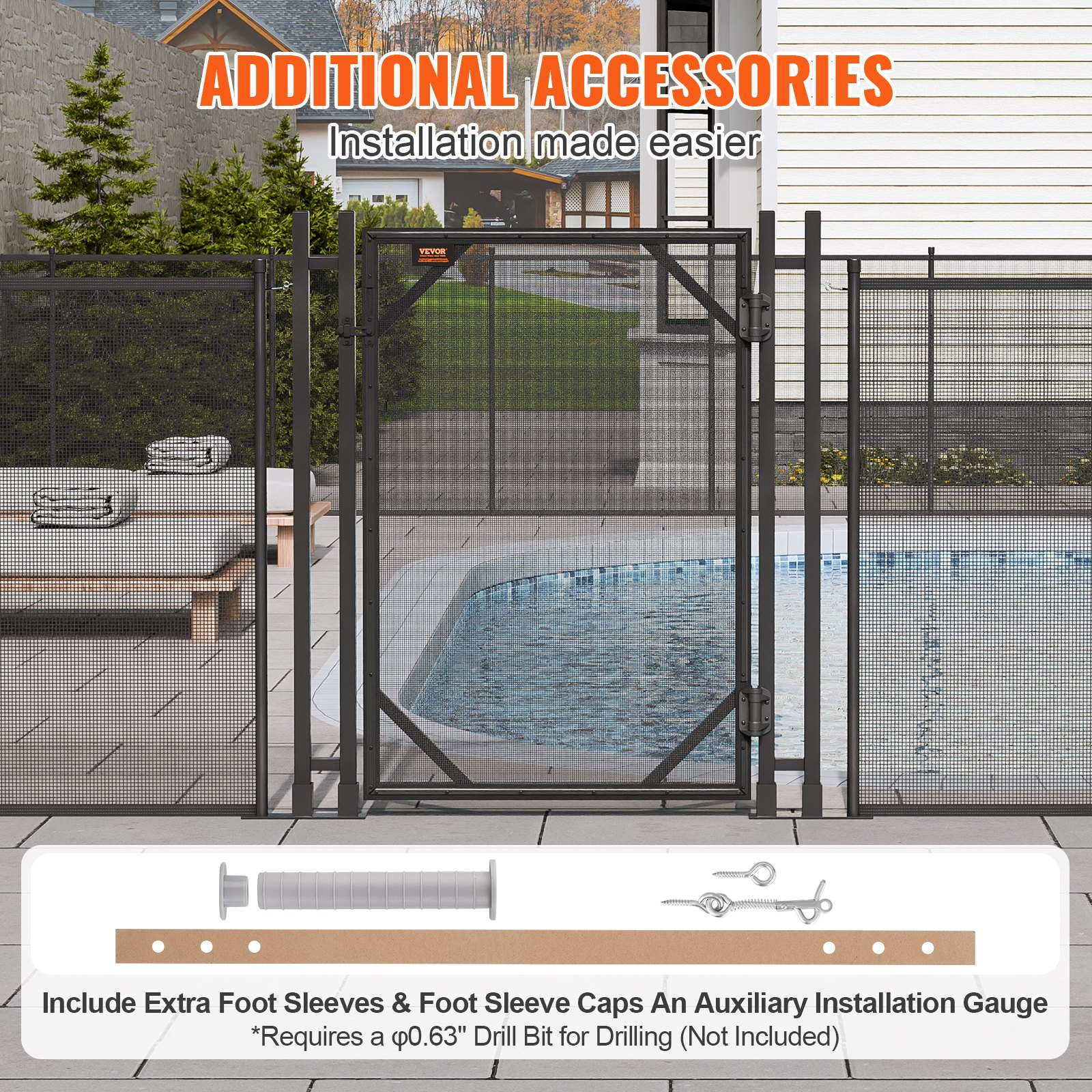 VEVOR Pool Fence Gate, 4 x 2.5 FT Pool Gate for Inground Pools, Pool ...