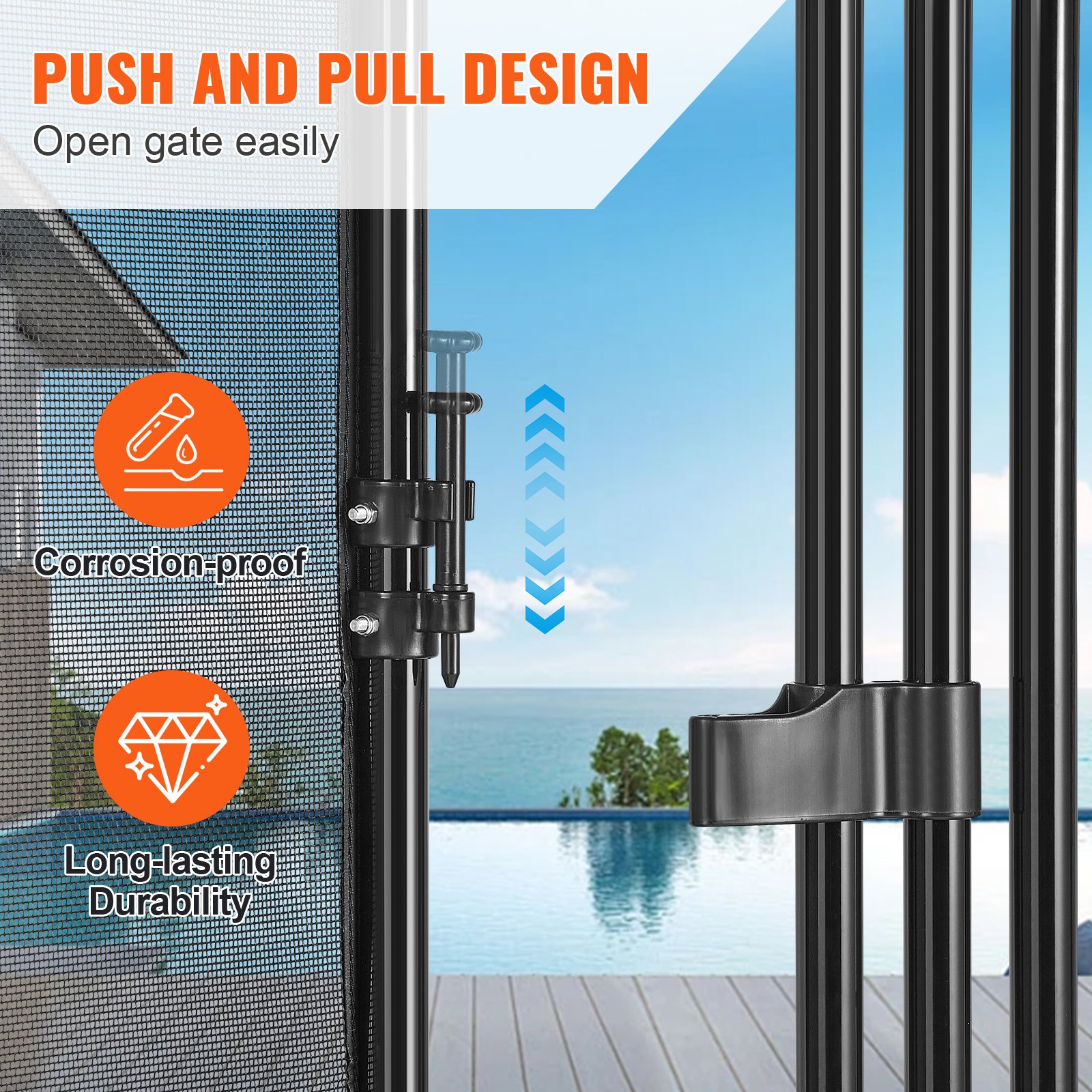 VEVOR Pool Fence Gate 4 x 2.5 FT Removable Inground Pool Gate for Kids ...