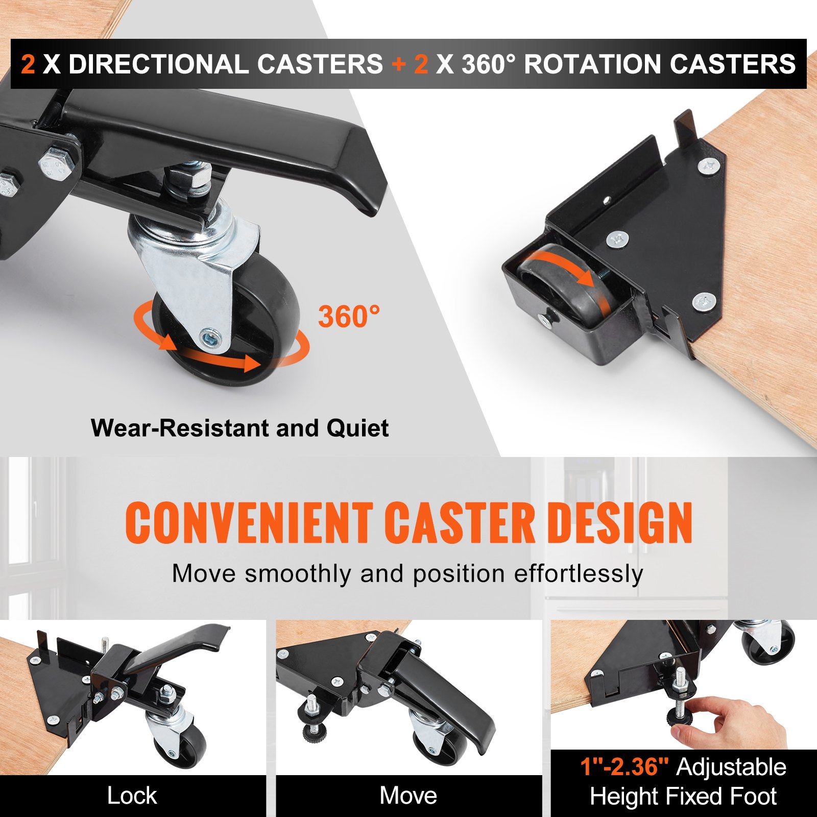 VEVOR Mobile Base, 400 lbs Weight Capacity, Adjustable from 12