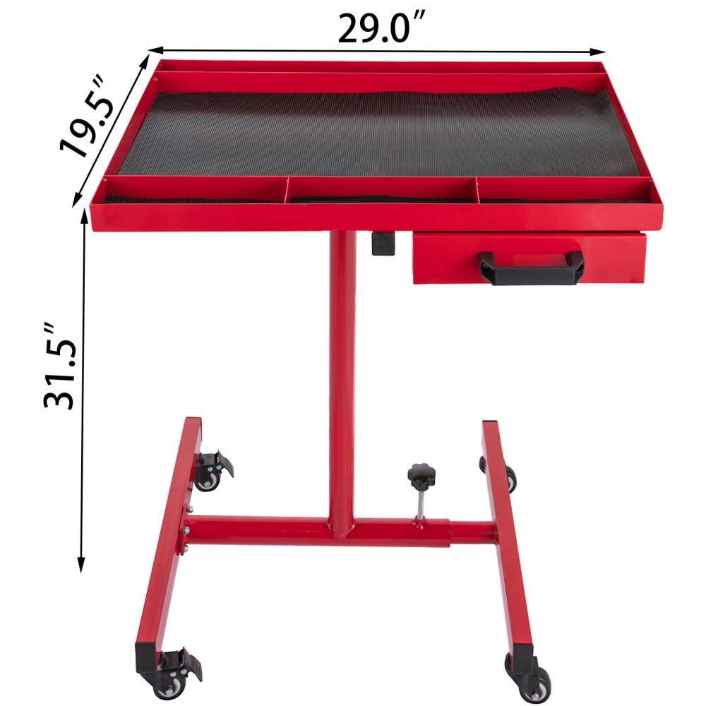 VEVOR Rolling Tool Table 220 LBS Capacity Tear Down Tray 29x20 Inch ...