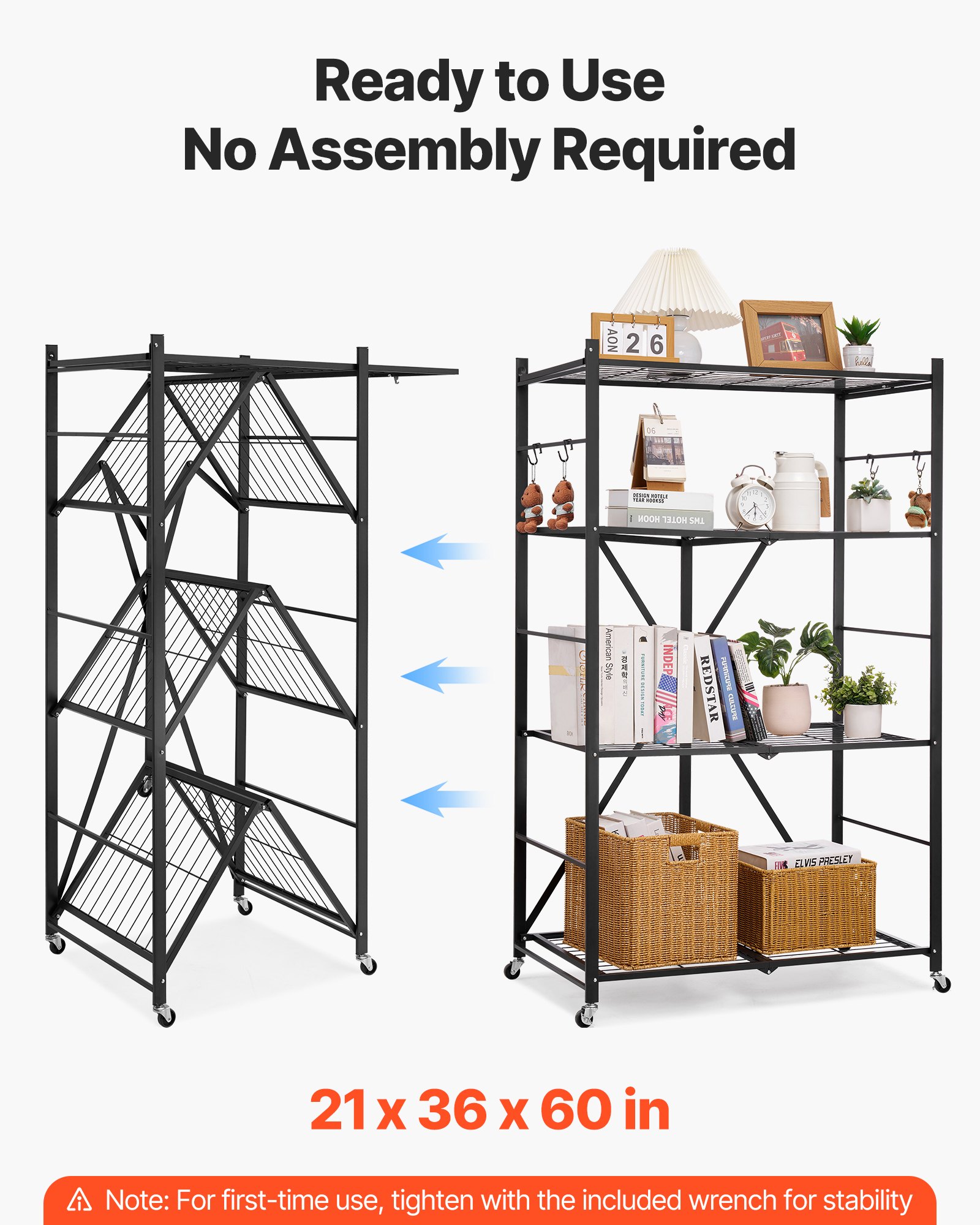 VEVOR Folding Storage Rack – Portable, Strong & Foldable