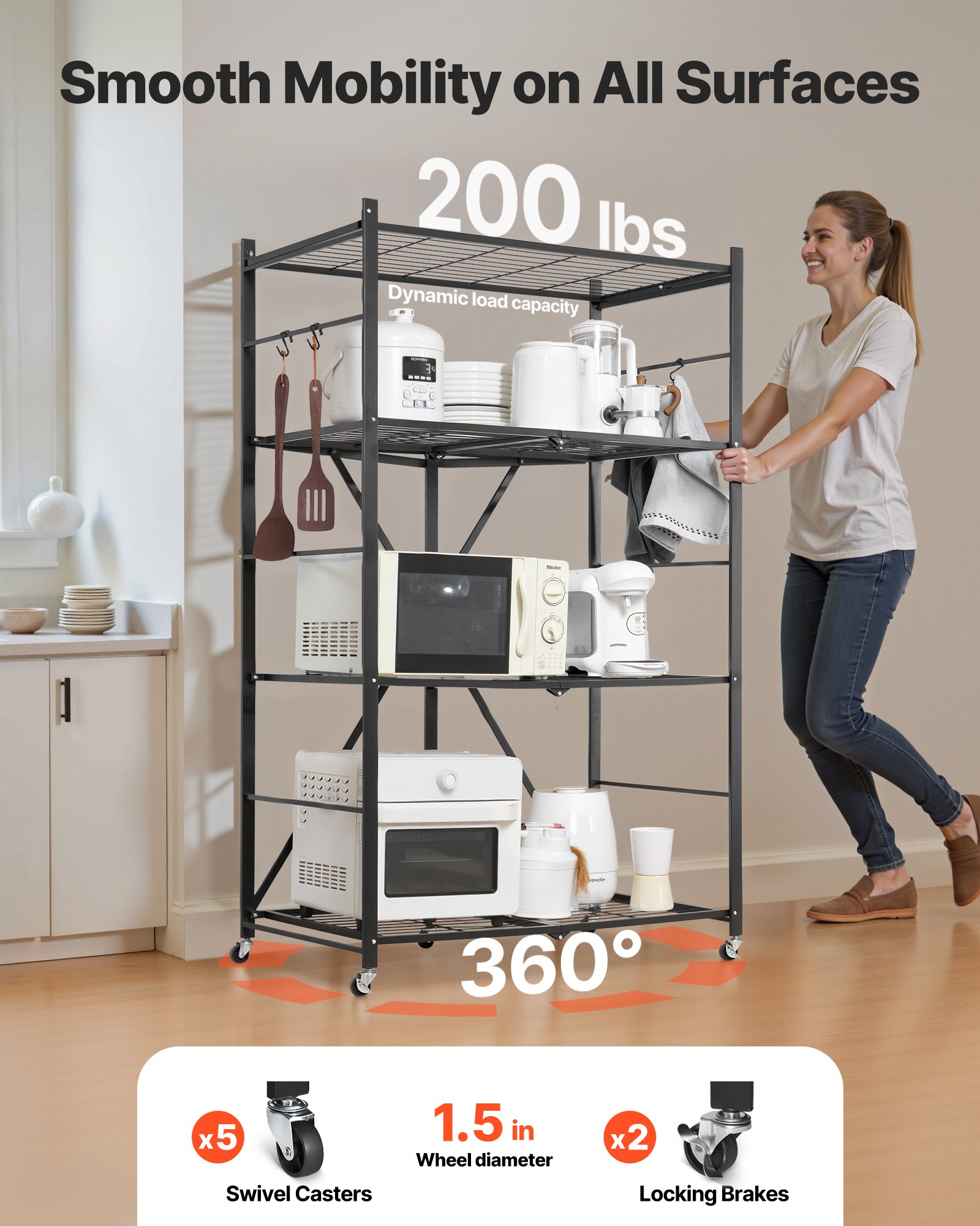 VEVOR Folding Storage Rack – Portable, Strong & Foldable