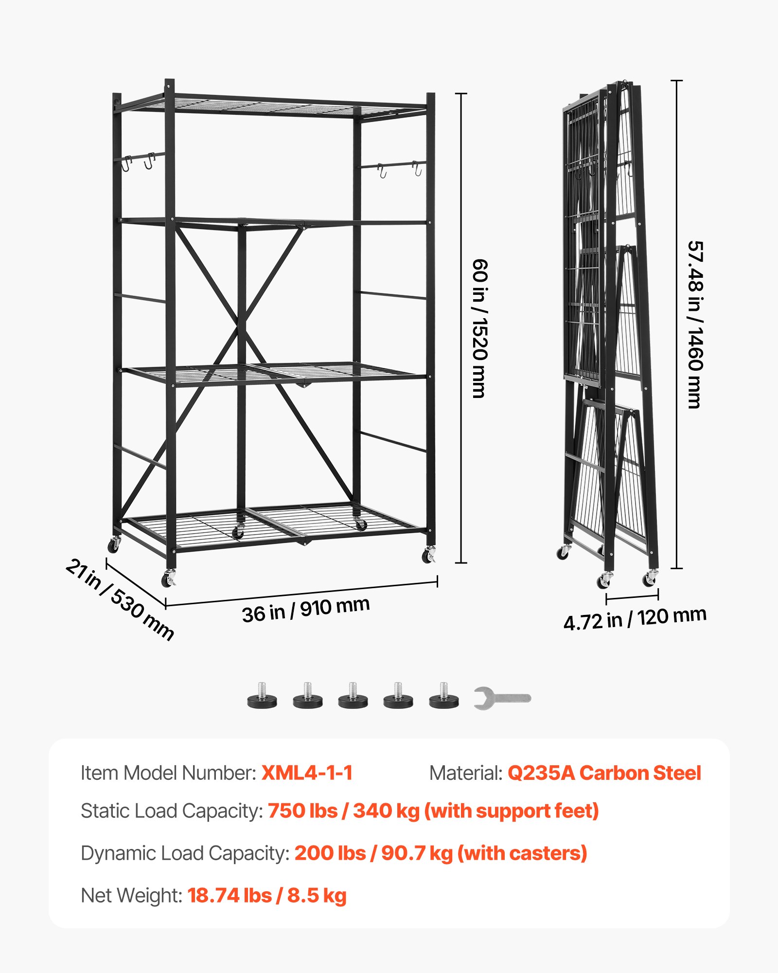 VEVOR Folding Storage Rack – Portable, Strong & Foldable