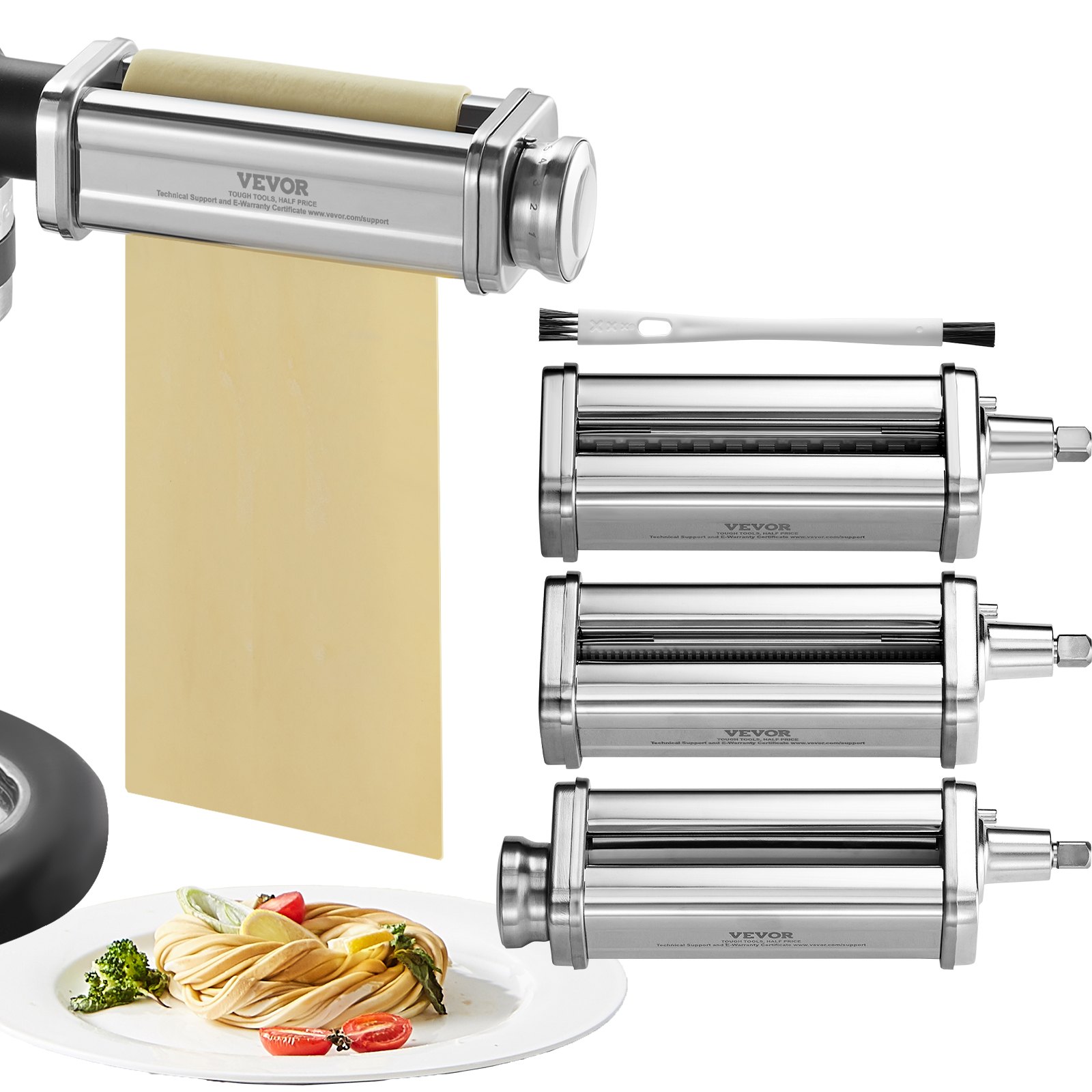 Gomen 3-in-1 Pasta Maker Attachment For KitchenAid Mixers - Stainless Steel Roller & Cutter Set - View #11