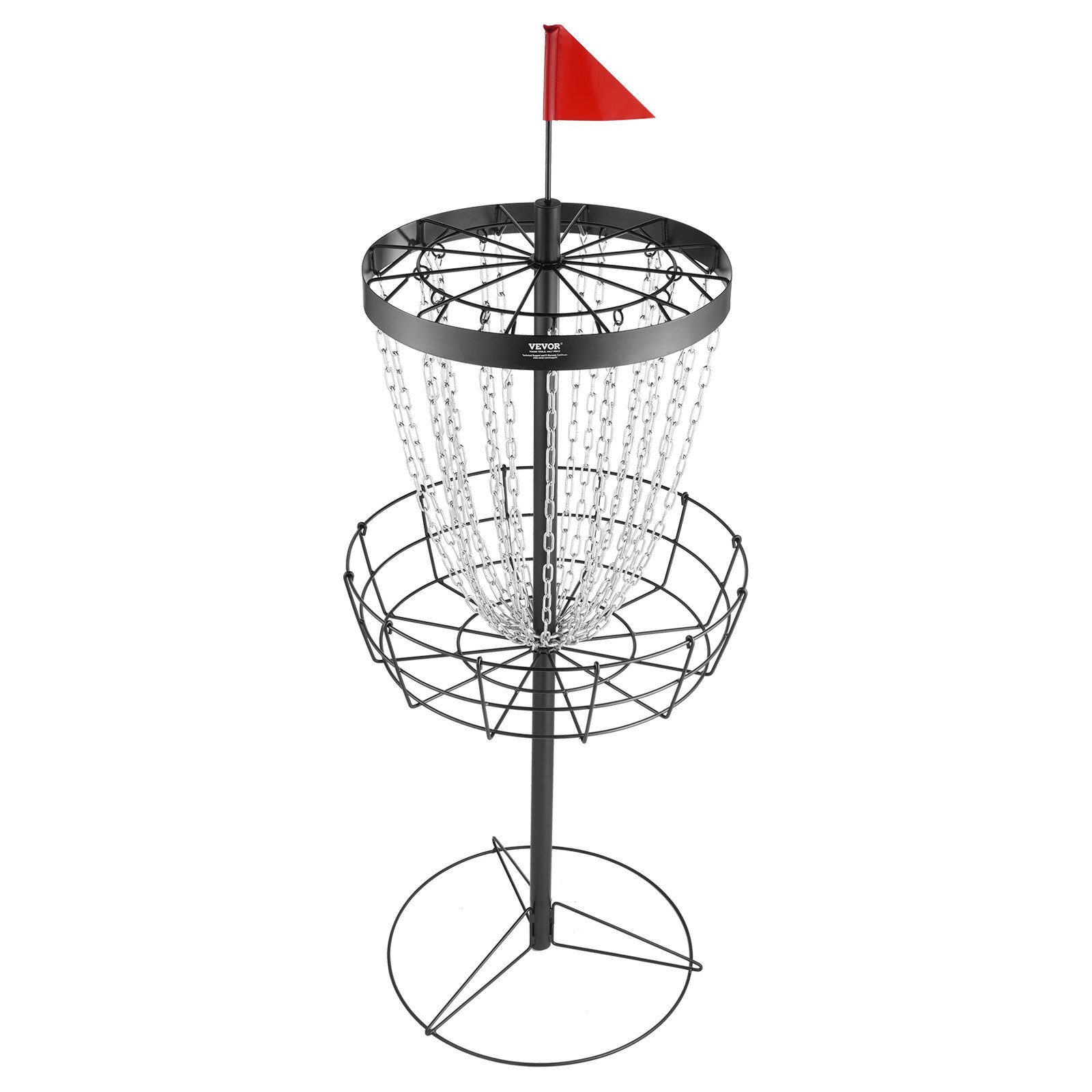VEVOR Disc Golf Basket, 24-Chains Portable Disc Golf Target Hole, Heavy ...