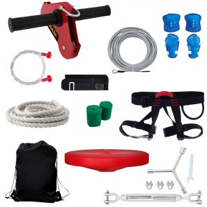 Kit de Tyrolienne -VEVOR-48,8 m Tyrolienne pour Enfants et Adultes-pour Jardin Arrière-cour Kit de Tyrolienne -VEVOR-48,8 m Tyrolienne pour Enfants et Adultes-pour Jardin Arrière-cour