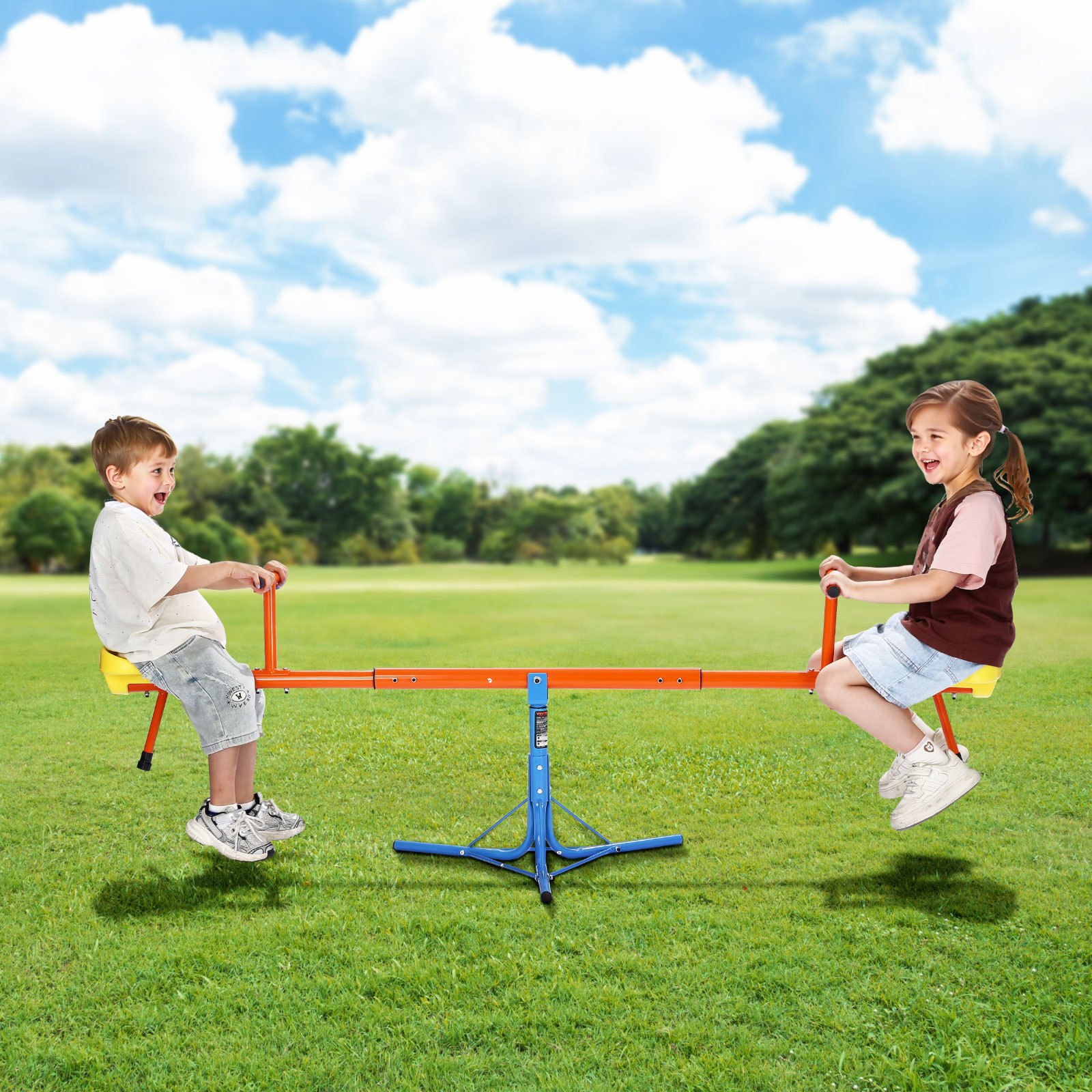 VEVOR Kids Seesaw, 100 lbs Load Capacity per Seat, Sit and Spin Teeter ...