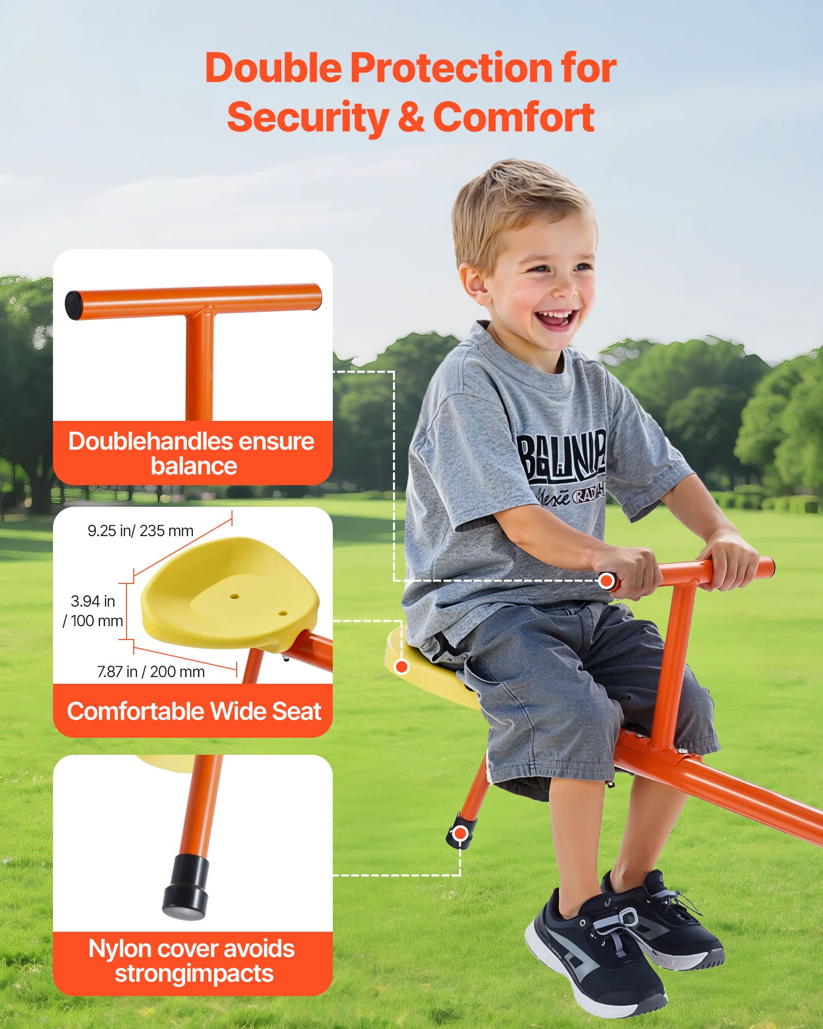 VEVOR Kids Seesaw – 100 lbs, 360° Rotating Teeter Totter