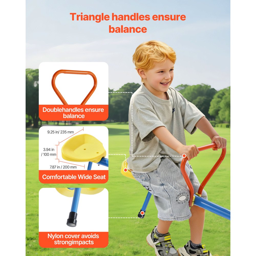 VEVOR 4 Seater Seesaw – 110 LBS, 360° Rotating, 3+ Kids