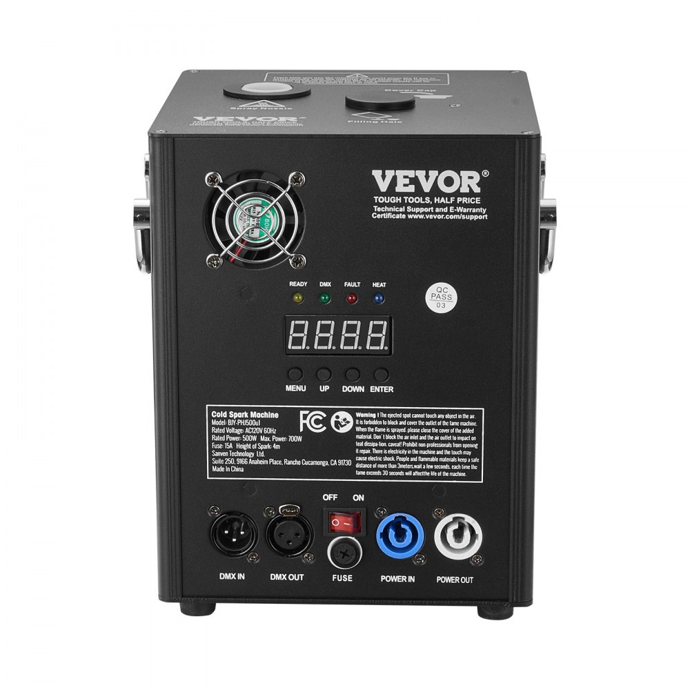 VEVOR Cold Spark Machine, 500W Output Fireworks Controller, 6.6-13ft ...