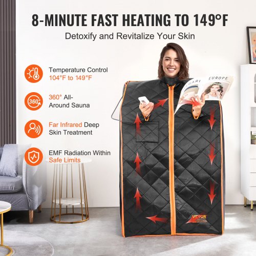 VEVOR Infrared Sauna Tent — 1050W Heat & Dual Zipper Access