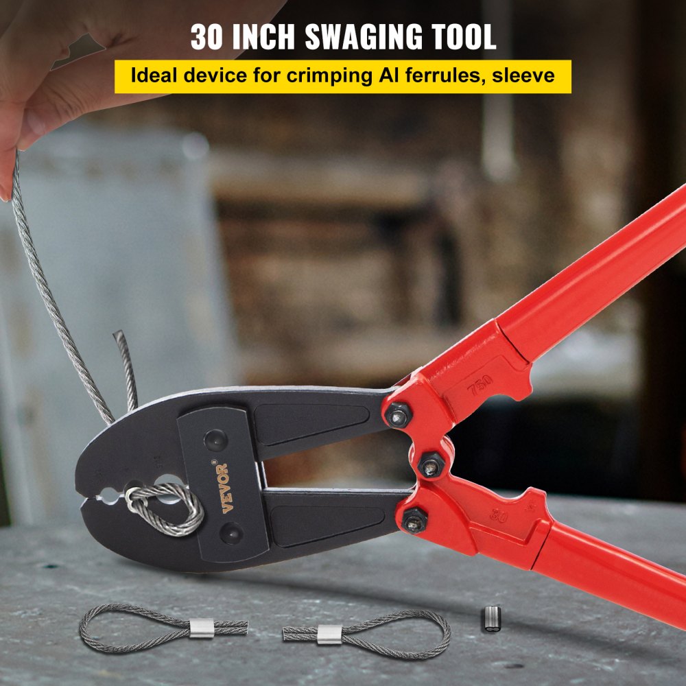 Winch cable outlet crimping tool