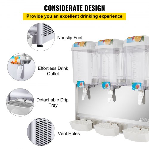 VEVOR 110V Commercial Beverage Dispenser,14.25 Gallon 54L 3