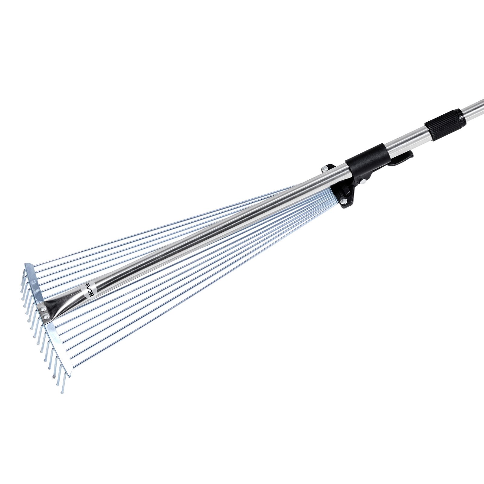 VEVOR Metal Leaf Rake – 15 Metal Tines, 7.5-22.4 Inch Head